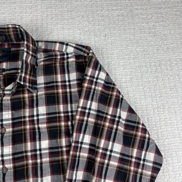 Viyella Shirt Men XL Red & Black Plaid Wool Blend Lumberjack Flannel Made Canada - Picture 4 of 16